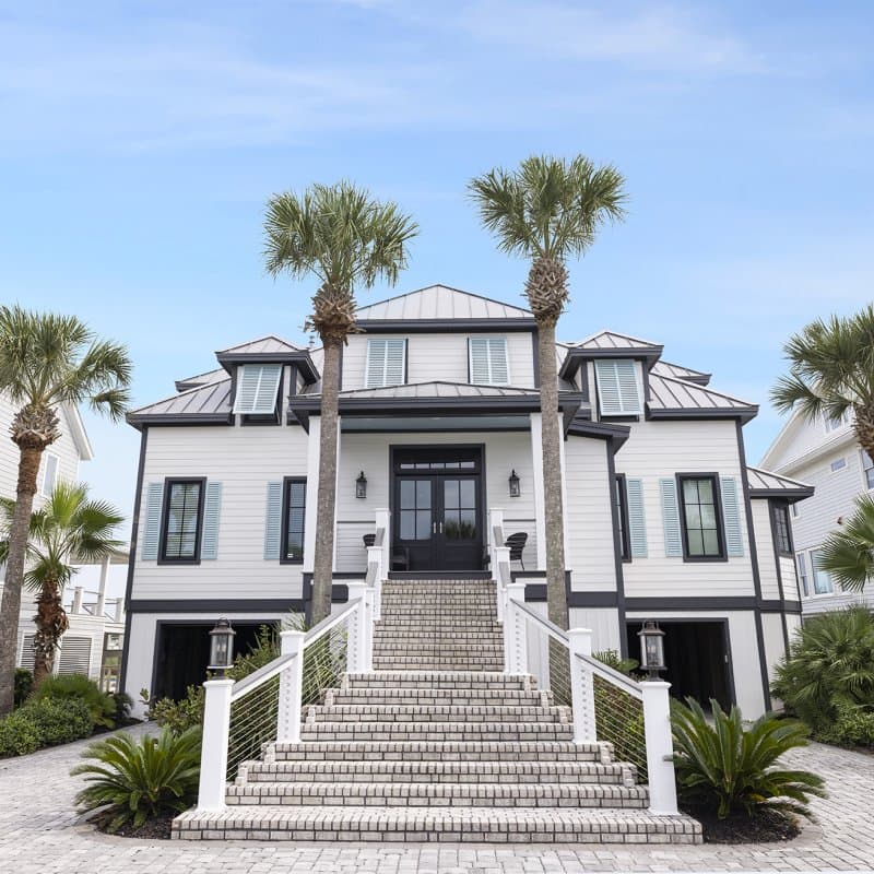A coastal home clad in Celect cellular-composite siding