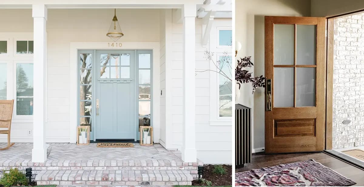 A Simpson entry door on a home's front entry