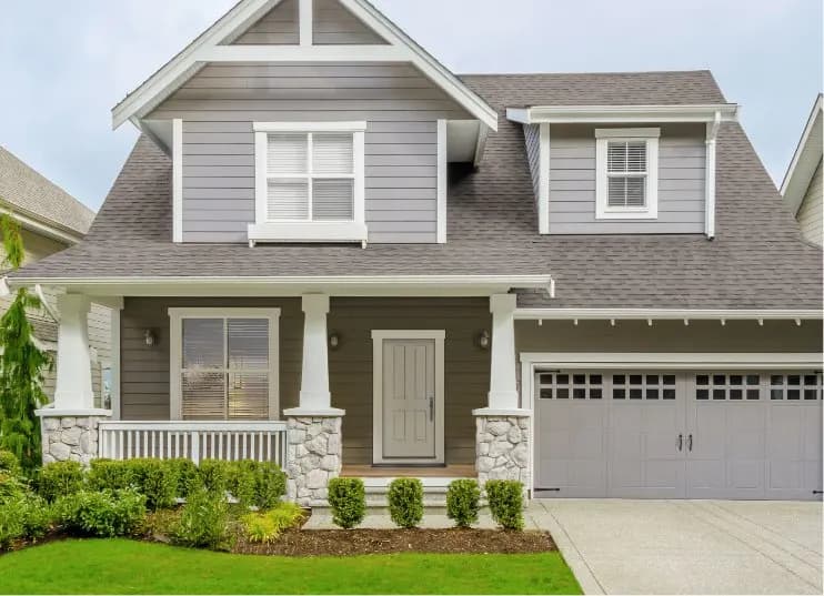 Therma-Tru manufacturer photo — a craftsman-style entry door replacement, before