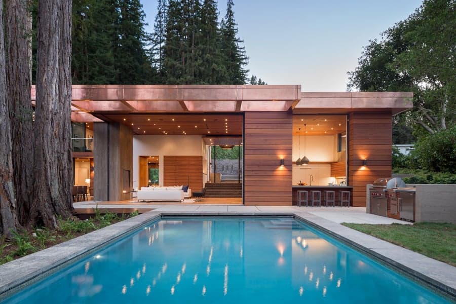 Andersen multi-slide glass wall opening a living space to the patio