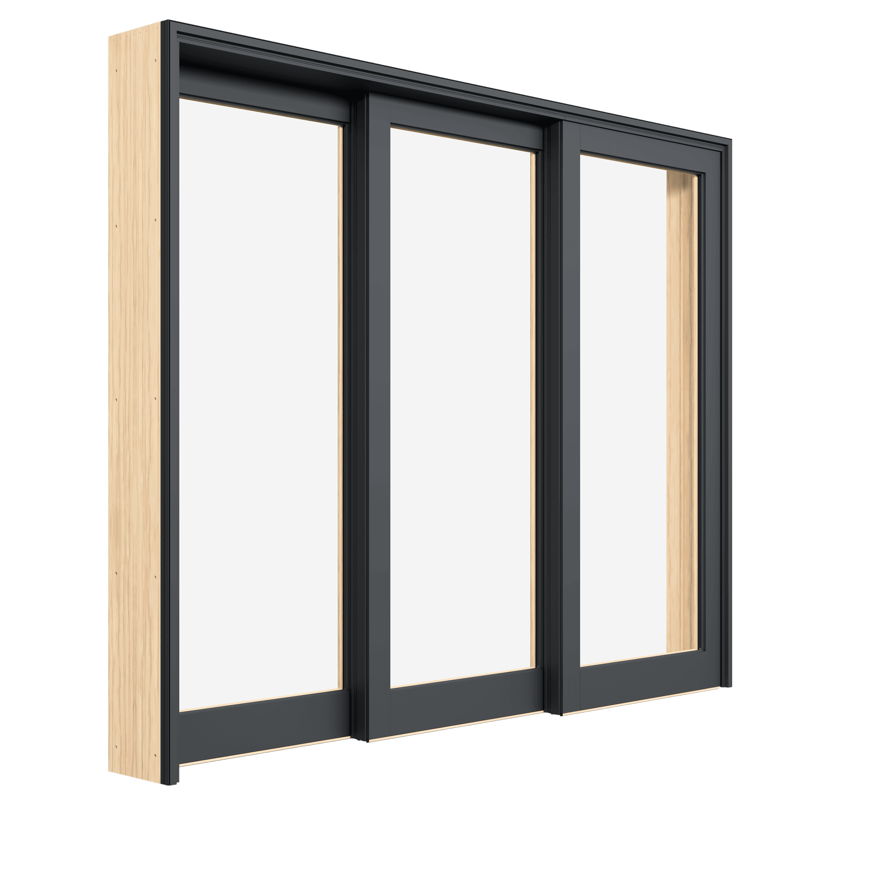 Marvin multi-slide glass wall opening a room onto a deck and yard