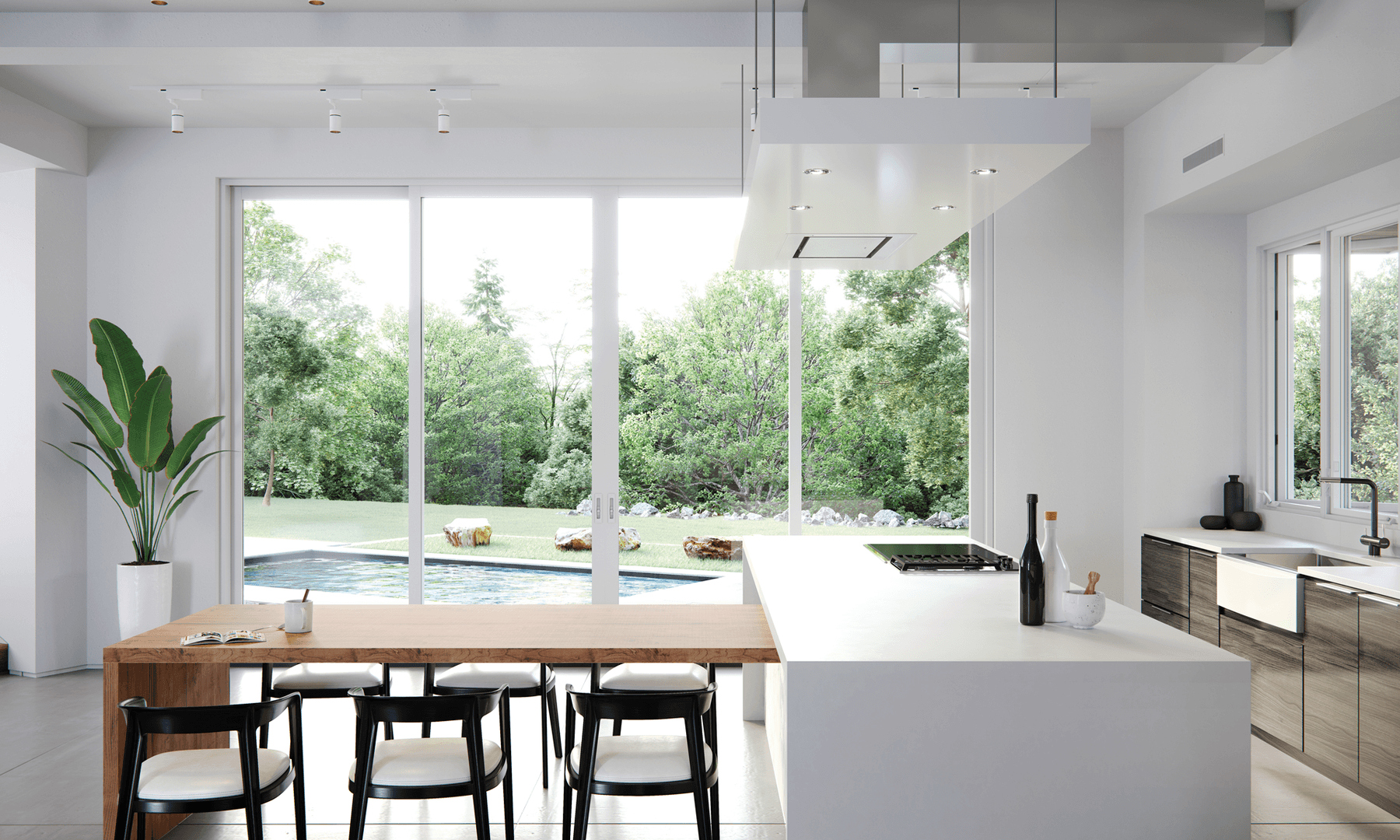 Marvin multi-slide glass wall a wide wall of glass opening to the outdoors